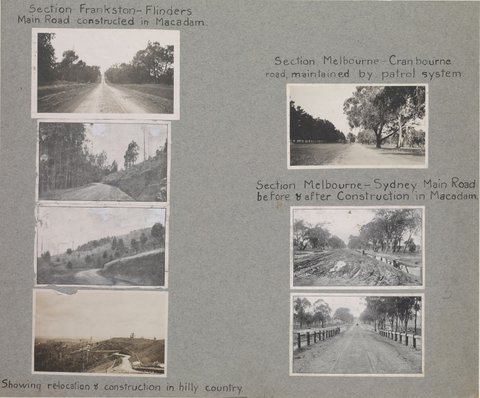 Sections of Melbourne roads before and after construction, 1897–1903