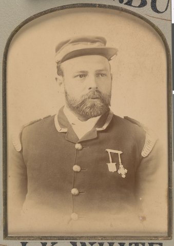 Presented to G. Butlin on disbandment of the Footscray Volunteer Fire Brigade, 1891