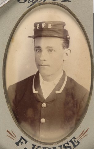 Presented to G. Butlin on disbandment of the Footscray Volunteer Fire Brigade, 1891