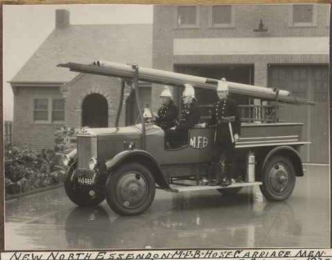Eight images relating to the Metropolitan Fire Brigade, Melbourne, 1900–26