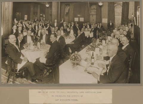 Dinner at Hotel Windsor, Melbourne, 19th September 1924