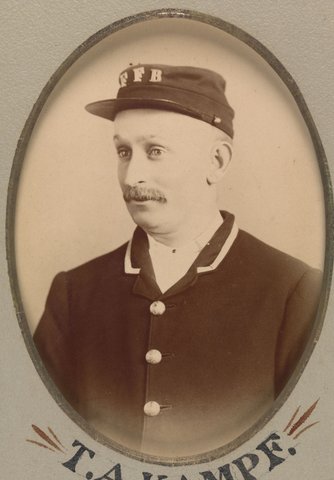Presented to G. Butlin on disbandment of the Footscray Volunteer Fire Brigade, 1891