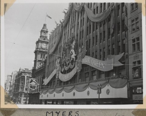 Royal Visit decorations, Melbourne Vic, c. 1954