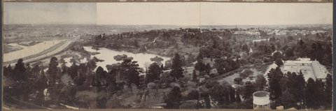 Melbourne view showing the Botanic Gardens looking north west, c. 1899