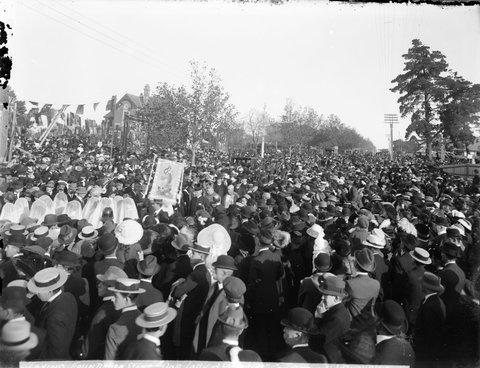 Laying foundation stone "Our Lady of Victories," Camberwell, c. 1920