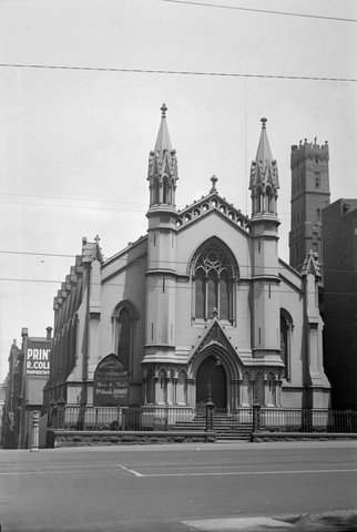 Swanston Street Church of Christ on the corner of Little Lonsdale Street (north side) and Swanston Street (west side), 1902–34