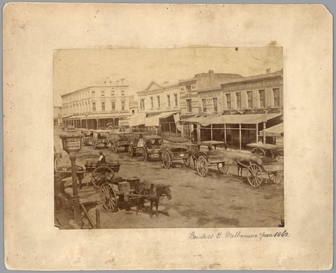 Bourke St. E. Melbourne, 1860