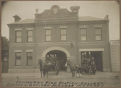 Metropolitan Fire Brigade Officers and Men of No 47 Footscray July 1910