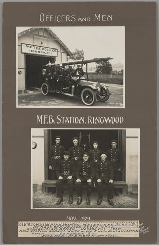 Officers and men M.F.B. Station Ringwood Nov. 1929
