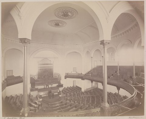 Interior view : Independent Church, Collins Street, c. 1870