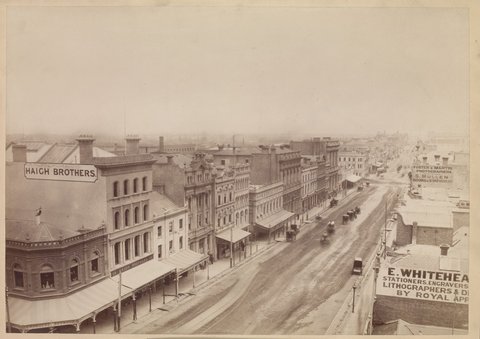 Collins Street from the Town Hall, c. 1883