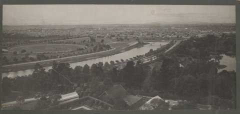 Melbourne - Alexandra Avenue showing new cut for straightening the Yarra River and later the new course of the river, 1898–1917