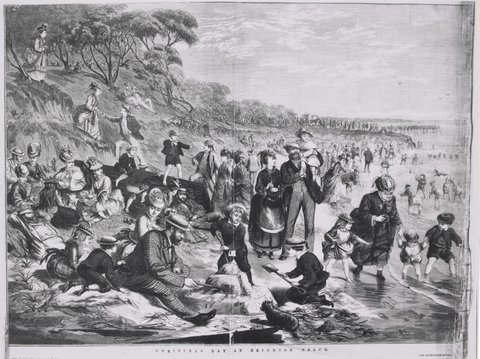 Christmas Day at Brighton Beach, c. 1920