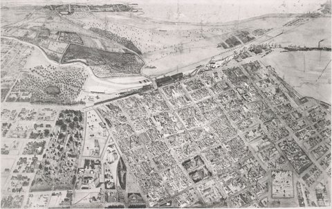 Isometrical plan of Melbourne & suburbs, 1866