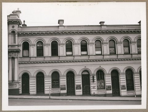Western Market buildings, cnr of Flinders Lane and William Street Melbourne, Vic, 1949