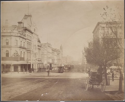 Collins Street from Swanston Street, 1870