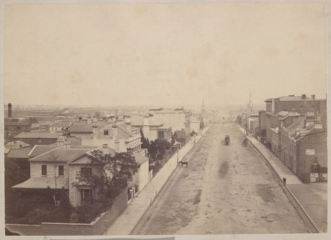 Collins Street looking west from Spring Street, c. 1865