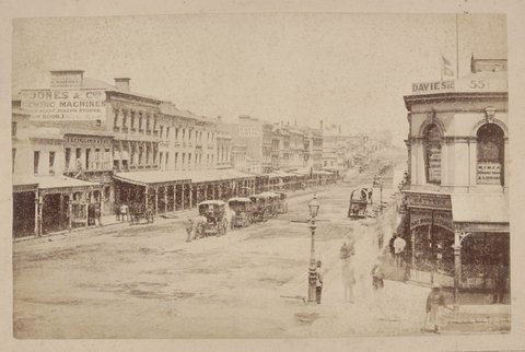Bourke Street looking west, c. 1880