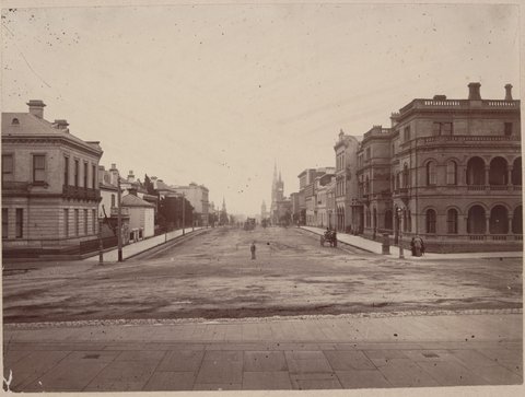 Collins St. looking west from Spring St, c. 1880