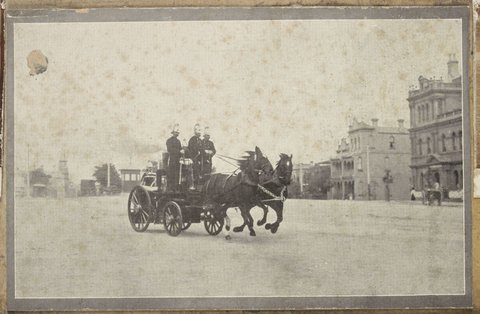 Eight images related to the Metropolitan Fire Brigade, Melbourne, 1900–26