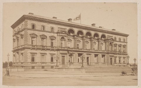 Elevated views of Melbourne buildings, c. 1870