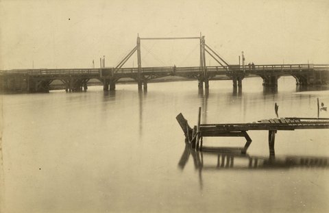 Lynch's Bridge on the Maribyrnong River, c. 1890