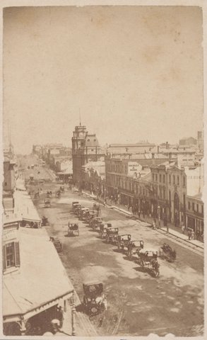 Elevated views of Melbourne buildings, c. 1870