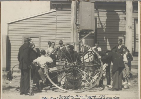 Two photographs relating to the Croydon Fire Station, 1900–26