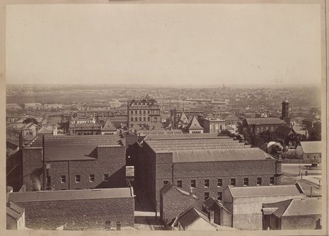 Panorama of Melbourne in 1881 taken from the tower of the Law Courts