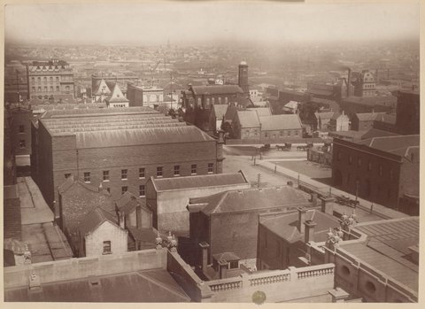 Panorama of Melbourne in 1881 taken from the tower of the Law Courts