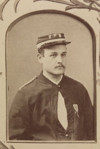 Presented to Captain Hugh Morris by the members of the Footscray Volunteer Fire Brigade, 1884