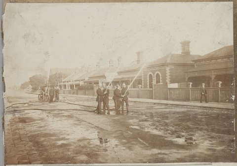 Eight images related to the Metropolitan Fire Brigade, Melbourne, 1900–26
