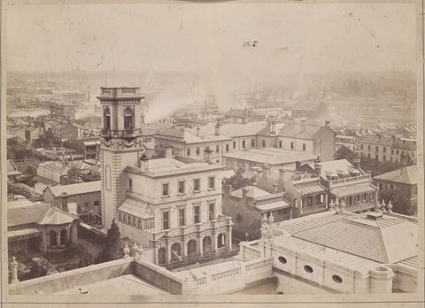Panorama of Melbourne in 1881 taken from the tower of the Law Courts
