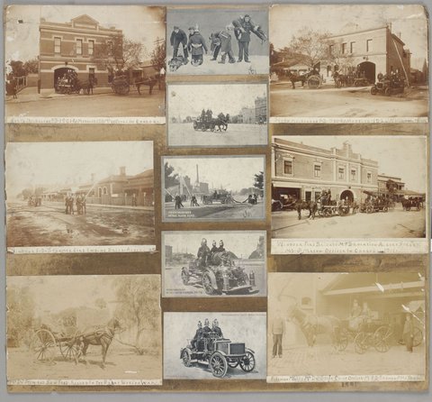 Eight images related to the Metropolitan Fire Brigade, Melbourne, 1900–26