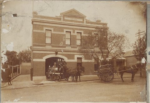 Eight images related to the Metropolitan Fire Brigade, Melbourne, 1900–26