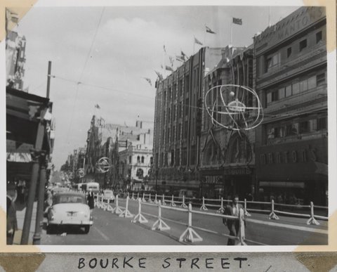 Royal Visit decorations, Melbourne Vic, 1951–54