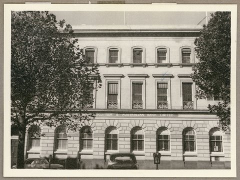 E.S. and A. Bank bld. i.e. building, cnr. of Bourke and Exhibition Sts., Melbourne, Vic, 1949