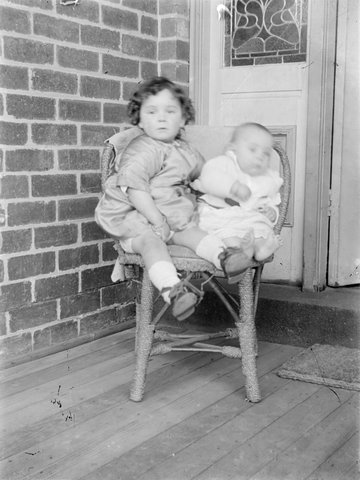 Nancy and Lloyd Waugh [on porch in] Caulfield, 1900–15