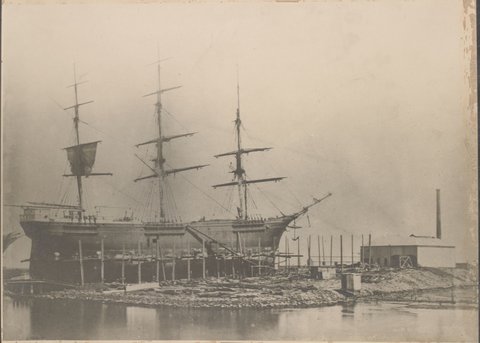 Ship on patent sup at Williamstown, 1861