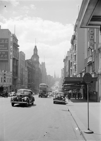 Bourke St., looking east from Queen St, c. 1940