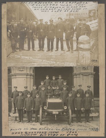 Fire fighters in Melbourne, 1910 and 1936