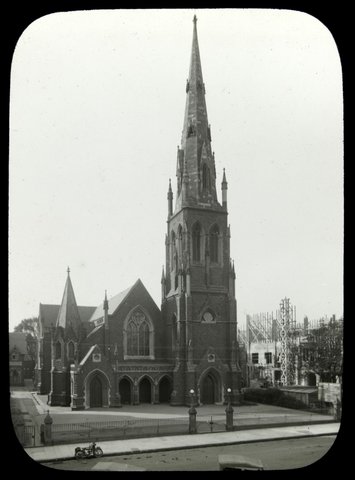 Wesley Church, Lonsdale Street, showing the Princess Mary Club under construction, c. 1920