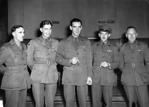 Returned ex-prisoners of war on their return to Australia at Royal Park, Victoria, c. 1945