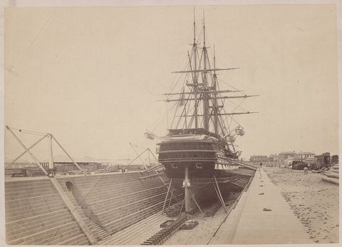 "Nelson" in Alfred Graving Dock, Williamstown, 1874