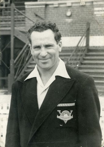 "Herbie Matthews, wearing blazer with South Melbourne monogram", 1950–54