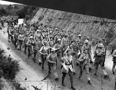 Men of the Melbourne University Rifles in training, 1935–48