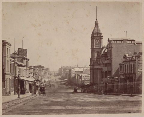 Collins St. looking west from the Baptist Church, c. 1883