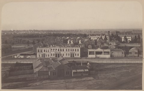 View of East Melbourne, showing Carlton Gardens, c. 1865