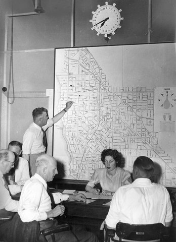 Control Room of Brighton A.R.P. [i.e. Air Raid Precautions] System, c. 1941
