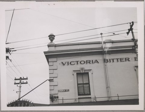 The Vine Hotel, cnr of Bridge Road and Church Street, Richmond [Vic.], c. 1949